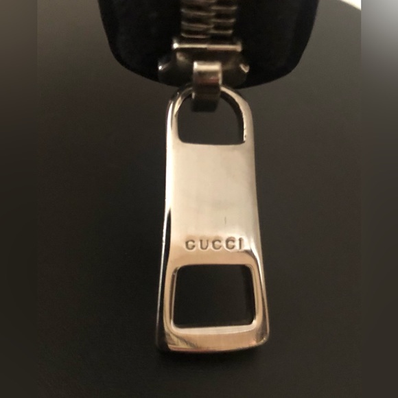 Gucci Logo GG Black Leather Zip Around Wallet w/DustBag,No Box - Picture 14 of 16